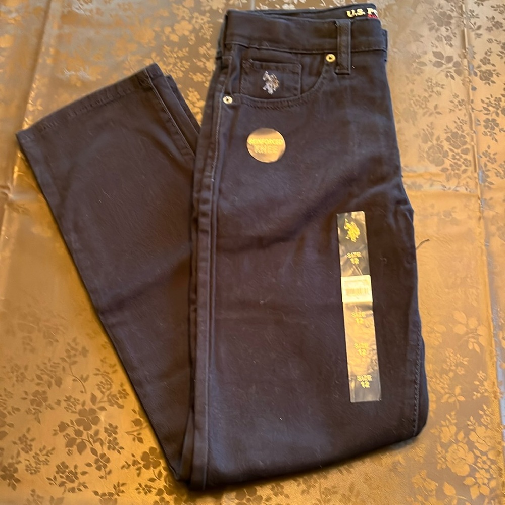 Boys U.S. Polo Navy Twill Pants, Sz 12, new with tags!